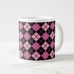 Tasse Géante Motif Jacquard en noir et rose