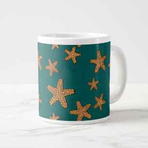 Tasse Géante Motif orange d'étoiles de mer