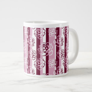 Tasse Géante Motif rayé avec des roses