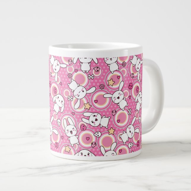 Tasse Géante motif rose kawaii (Devant droit)