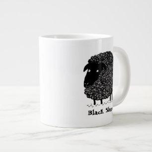 Tasse Géante Mouton noir avec texte personnalisé