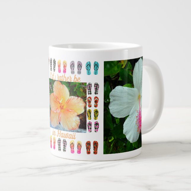 Tasse Géante Mug, Jumbo 20 oz., l'hibiscus hawaïen Tapestry (Devant droit)