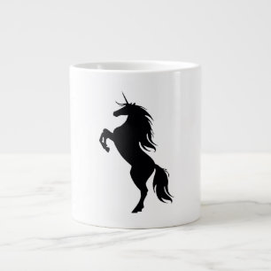Tasse Géante Musique Silhouette Unicorne Noire