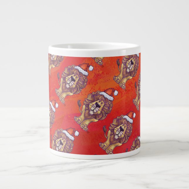 Tasse Géante Noël du lion en rouge (Devant)