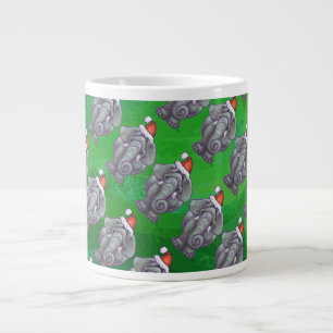 Tasse Géante Noël Eléphant Sur Vert