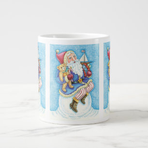 Tasse Géante Noël mignon, le Père Noël sur Snowball avec jouets