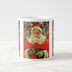 Tasse Géante Noël vintage, le Père Noël à Sleigh avec jouets