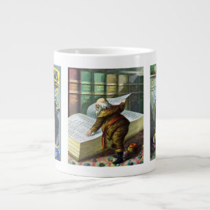 Tasse Géante Noël vintage, le Père Noël et ses oeuvres