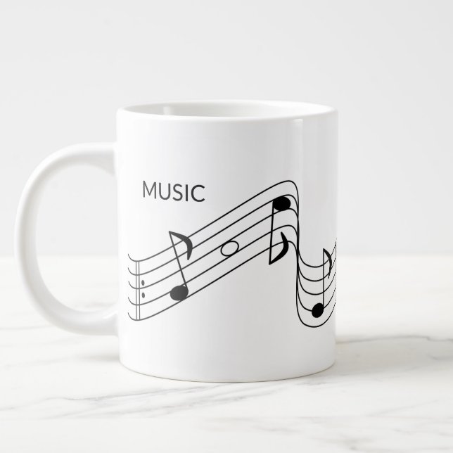 Tasse Géante Notes musicales pour l'enseignant de musique (Gauche)