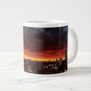 Tasse Géante Nuages, coucher du soleil et rouge