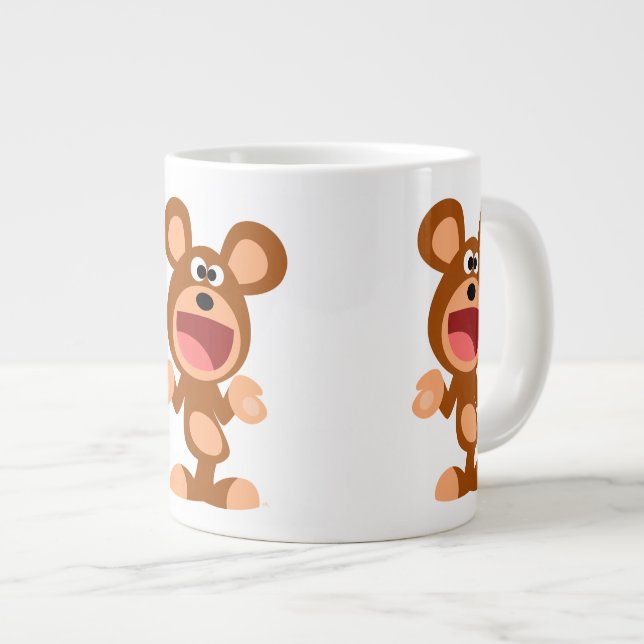 Tasse Géante 'Oh bien...' Ours caricaturé en arrosage mignon (Devant droit)
