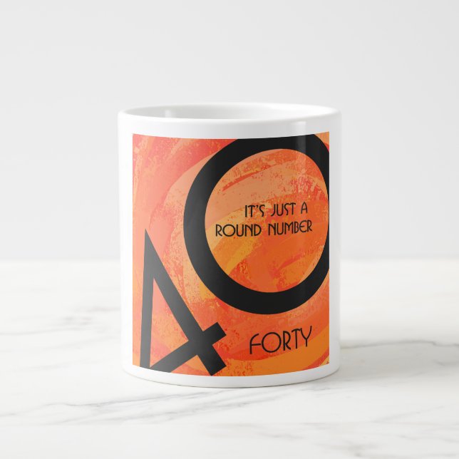 Tasse Géante Orange 40 Anniversaire de la Décennie (Devant)