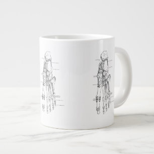 Tasse Géante Os d'art anatomique Vintage du pied