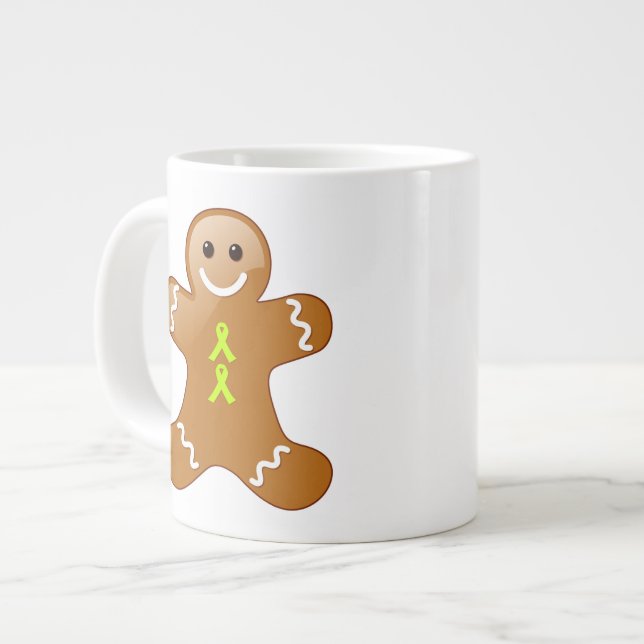 Tasse Géante Pain d'épices Homme à la chaux Rubans de sensibili (Devant gauche)