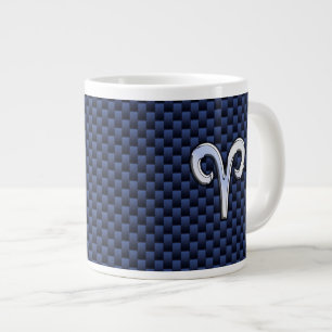 Tasse Géante Panneau Zodiac Silver Aries Bleu Carbone Fibres Im
