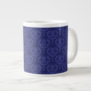 Tasse Géante Papier peint bleu damassé fleuri