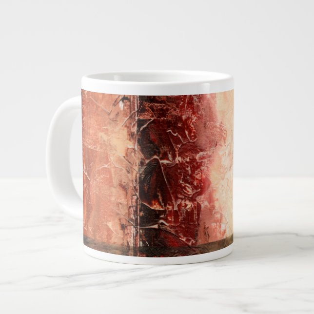 Tasse Géante Paysage rouge Abstrait (Devant gauche)
