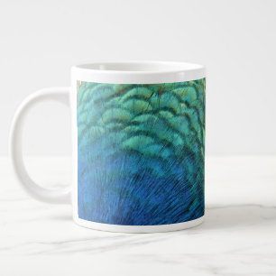 Tasse Géante Peacock Plumes I Colorful Abstrait Nature Design