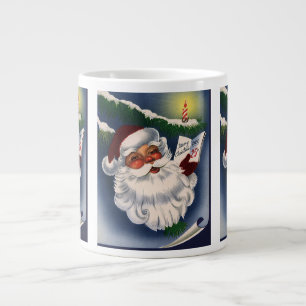 Tasse Géante Père Noël joyeux rétro des années 50, Noël vintage