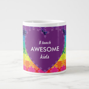 Tasse Géante Pièces de puzzle arc-en-ciel sensibilisation sur l