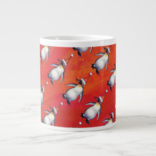 Tasse Géante Pingouin festif dans un Motif de Santa Hat