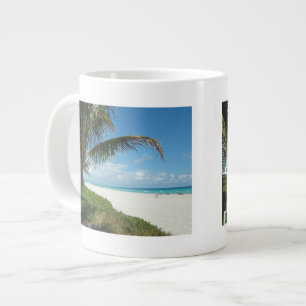 Tasse Géante Plage de sable blanc avec palme