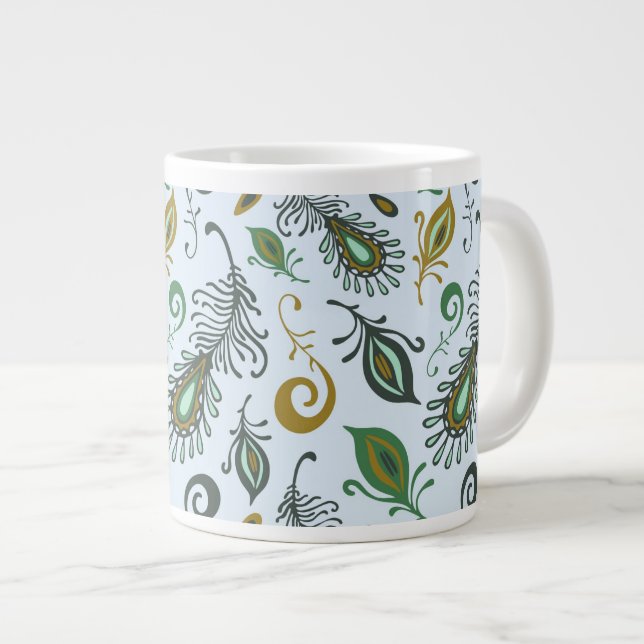Tasse Géante Plumes colorées et diverses (Devant droit)