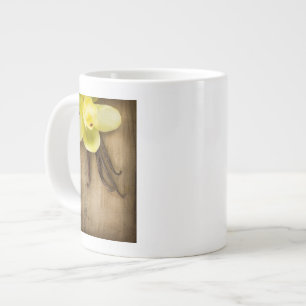 Tasse Géante Pods de vanille et fleurs sur Arrière - plan en b