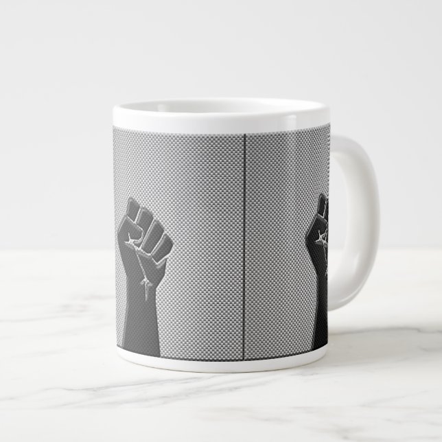 Tasse Géante Poing de solidarité en fibre de carbone (Devant droit)