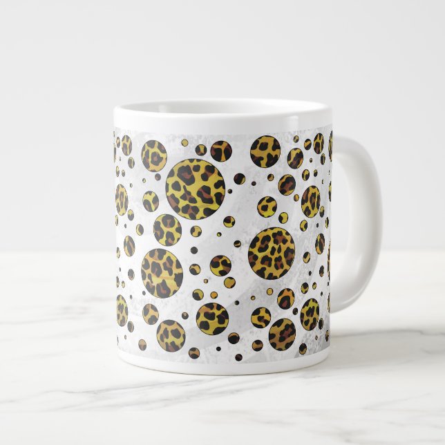 Tasse Géante Pointe Leopard Brown et Jaune (Devant droit)
