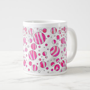 Tasse Géante Pois Zèbre rose chaud et blanc