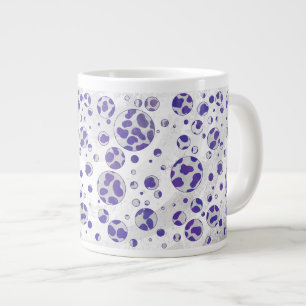 Tasse Géante Polka blanc et violet dalmate