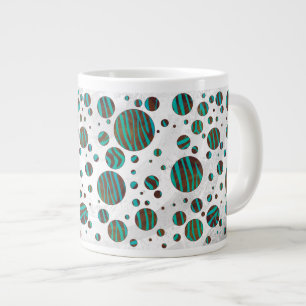 Tasse Géante Polka Dot Zebra Brown et Turquoise