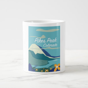 Tasse Géante Poster de voyage de style vintage Pikes Peak Color