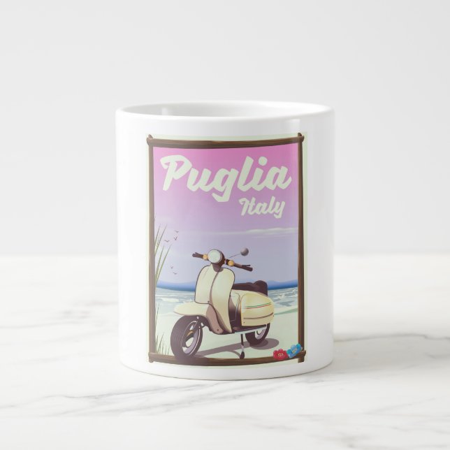 Tasse Géante Poster de Voyage Puglia Italie. (Devant)