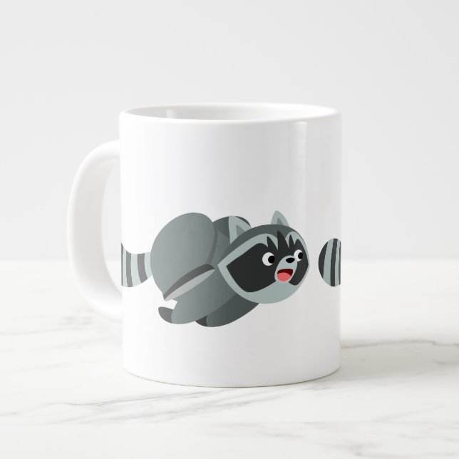 Tasse Géante Raccoon de dessin animé mignon (Devant gauche)