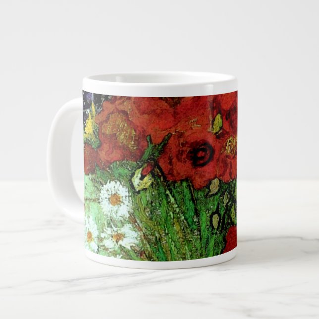 Tasse Géante Red Poppies & Daisies Van Gogh Art (Devant gauche)