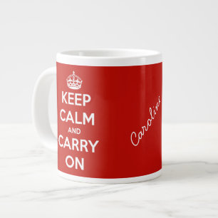 Tasse Géante Restez calme et continuez sur la boue personnalisé