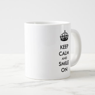 Tasse Géante Restez calme et souriez sur le papier Kraft blanc