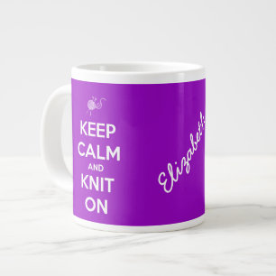 Tasse Géante Restez calme et tranquille sur Fuschia Personated