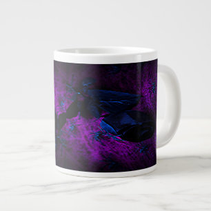 Tasse Géante Rose éffrayant en matière noire, araignées noires