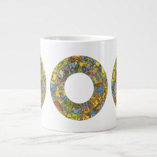 Tasse Géante Roue du zodiaque astrologique céleste vintage