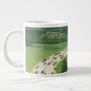 Tasse Géante Routes Scéniques Américaines Vintage, Road Trip en