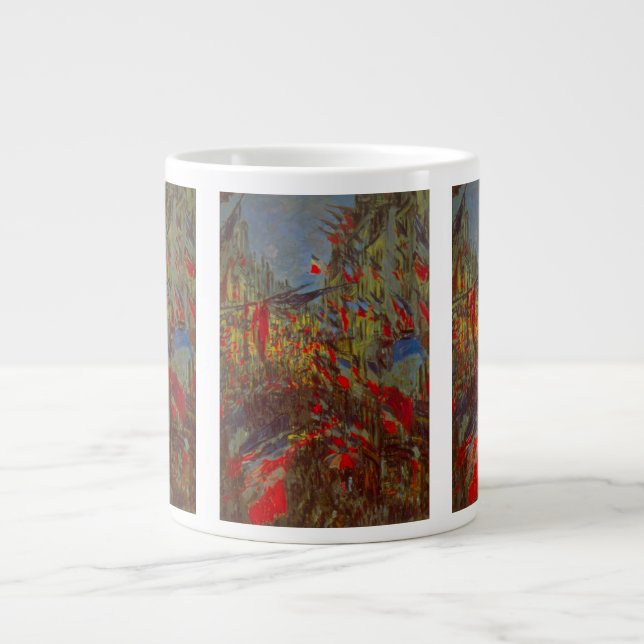 Tasse Géante Rue Montorgueil avec drapeaux de Claude Monet (Devant)