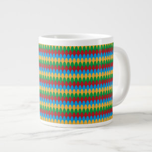 Tasse Géante Saint-Jacques géométriques jaune bleu vert et roug