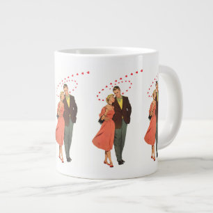Tasse Géante Saint Valentin vintage, Coeurs Romantiques Floatin