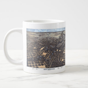 Tasse Géante San Antonio, Texas, carte antique aérienne de la v