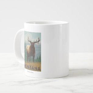 Tasse Géante Scène de MontanaElk