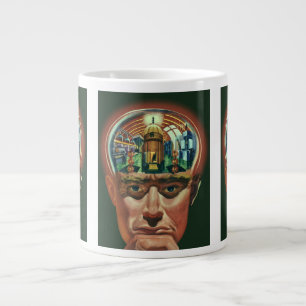 Tasse Géante Science-fiction vintage, cerveau d'alien en labora
