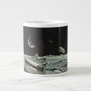 Tasse Géante Science-fiction vintage, fusées Lune Planètes